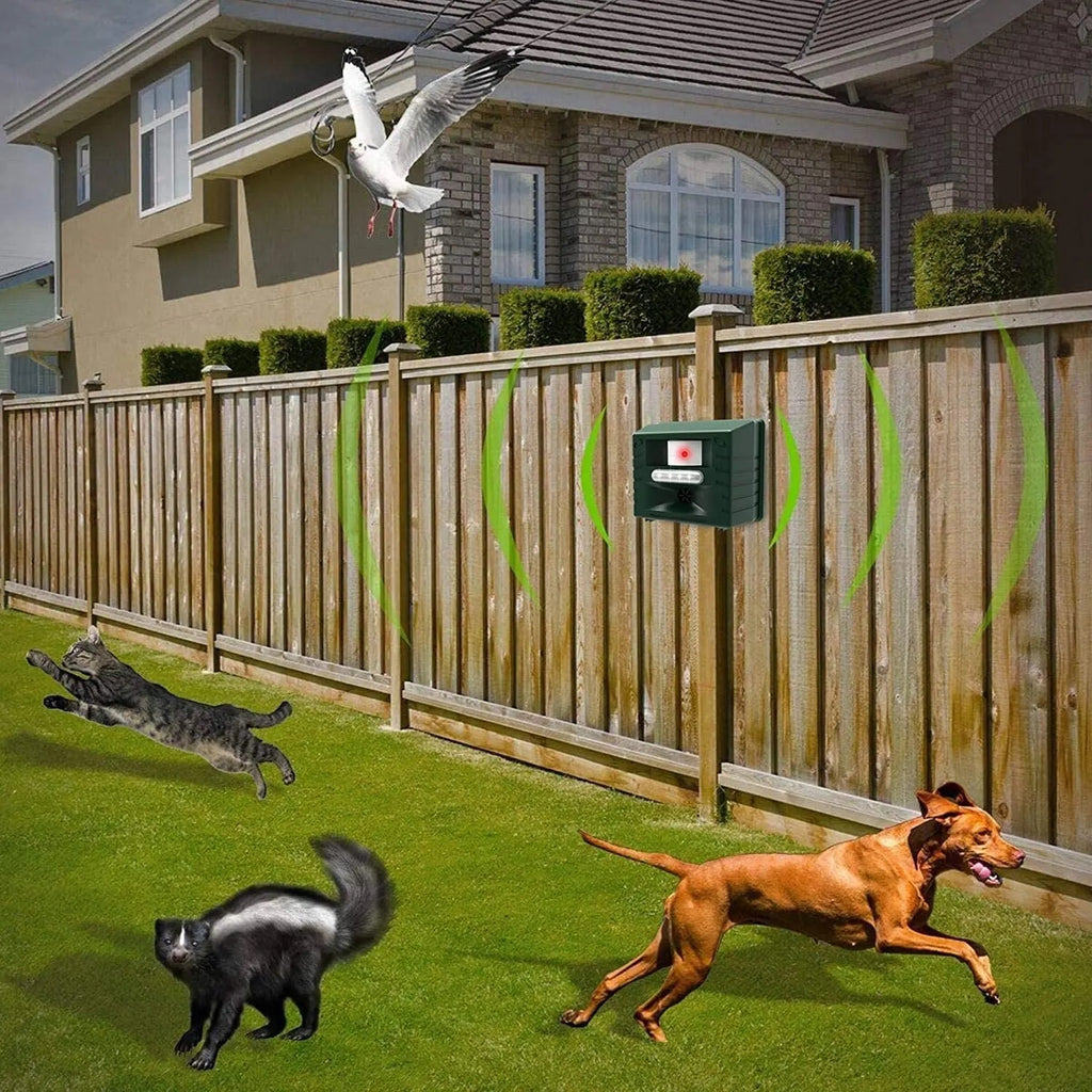 Ultrasone Vogelverschrikker voor Buiten met Flitstechnologie Geluidsgolven 170° Bereik Tuinbescherming