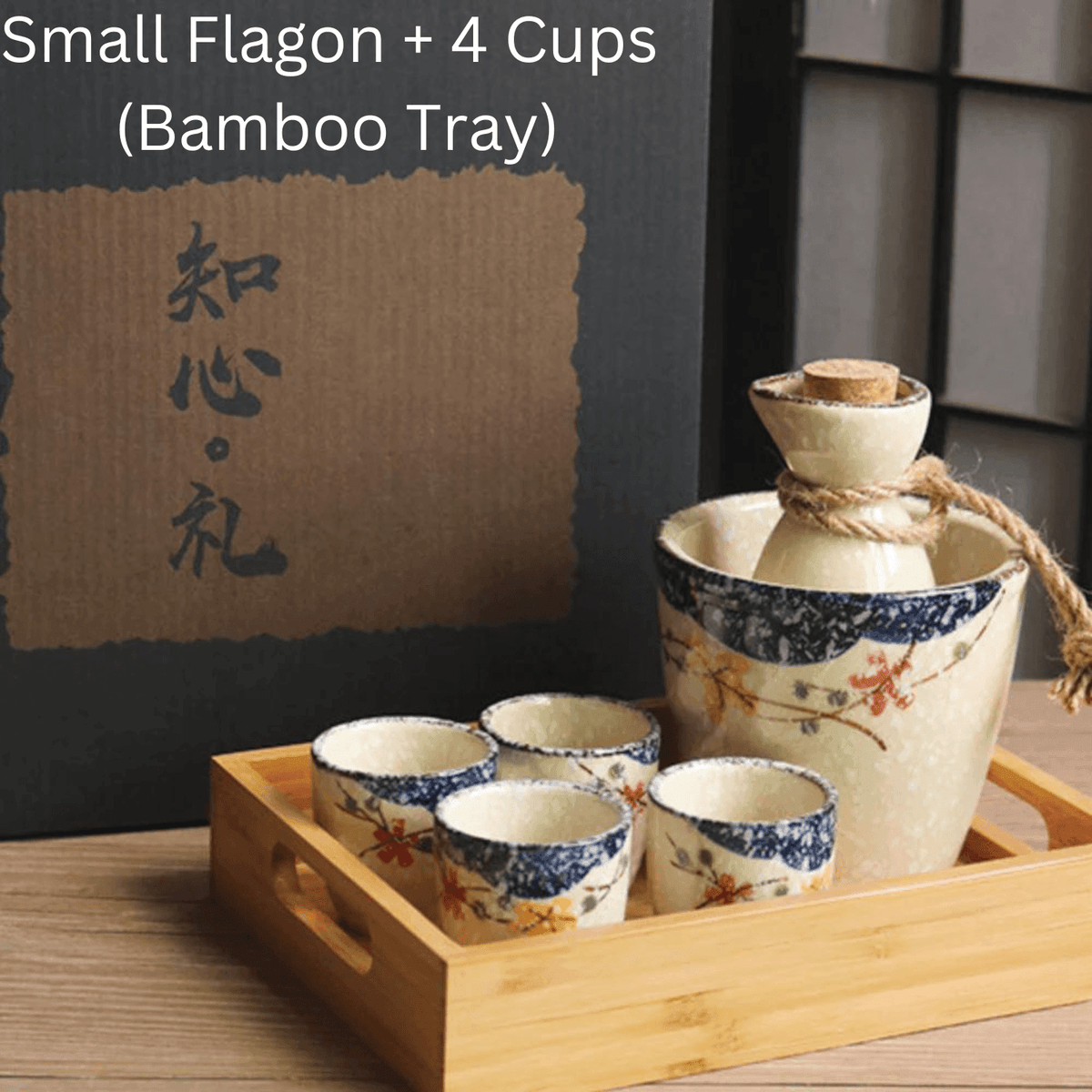 Japans Sakura Sake Serviesset met Karaf en Kopjes - Keramiek met Kersenbloesem Motief