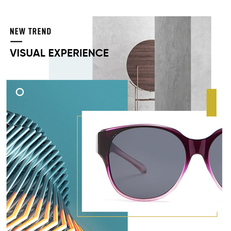 Overzet Zonnebril met Gepolariseerde UV400 Glazen - Past Over Normale Bril - Trendy Cat-Eye Montuur