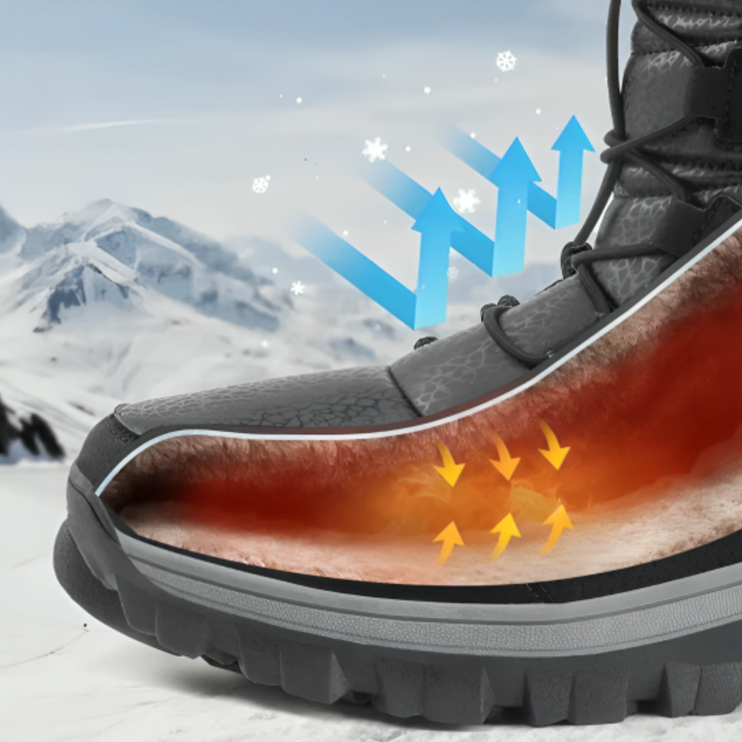 Waterdichte Winterlaarzen met Warme Voering Dames Sneeuwbestendig Antislip Platform Klittenband Outdoorschoenen