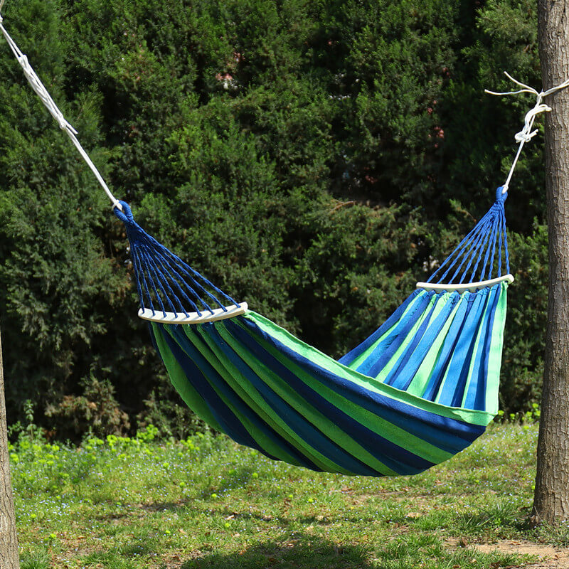 Hangmat Katoen Polyester 200x150cm Draagbaar Binnen Buiten Camping Tuin 200kg