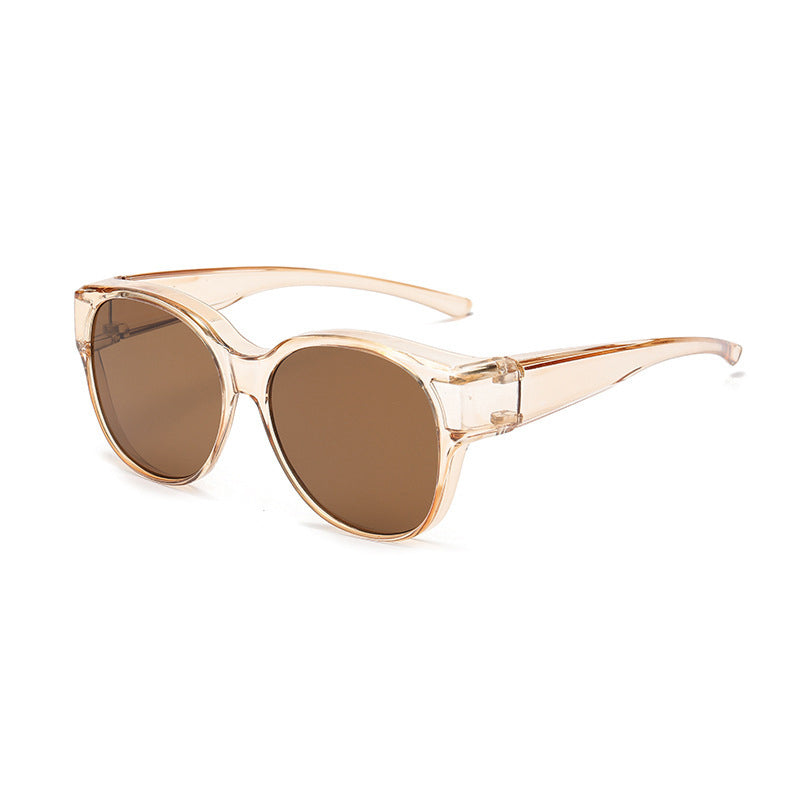 Overzet Zonnebril met Gepolariseerde UV400 Glazen - Past Over Normale Bril - Trendy Cat-Eye Montuur
