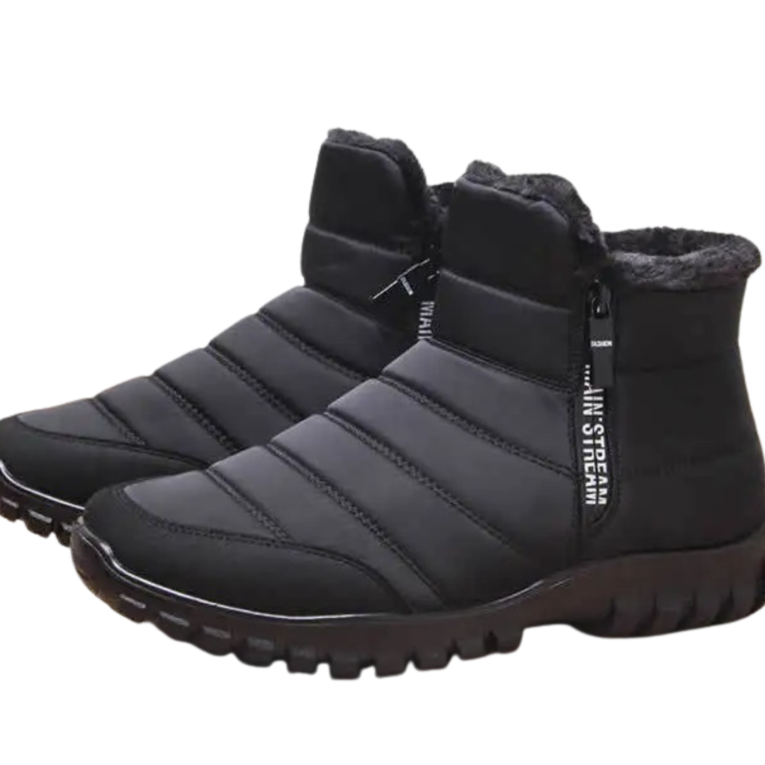 Waterdichte Herenlaarzen met Rits Warm Gevoerd Winterschoenen Antislip Outdoor Snowboots Hoge Schacht Wandelen