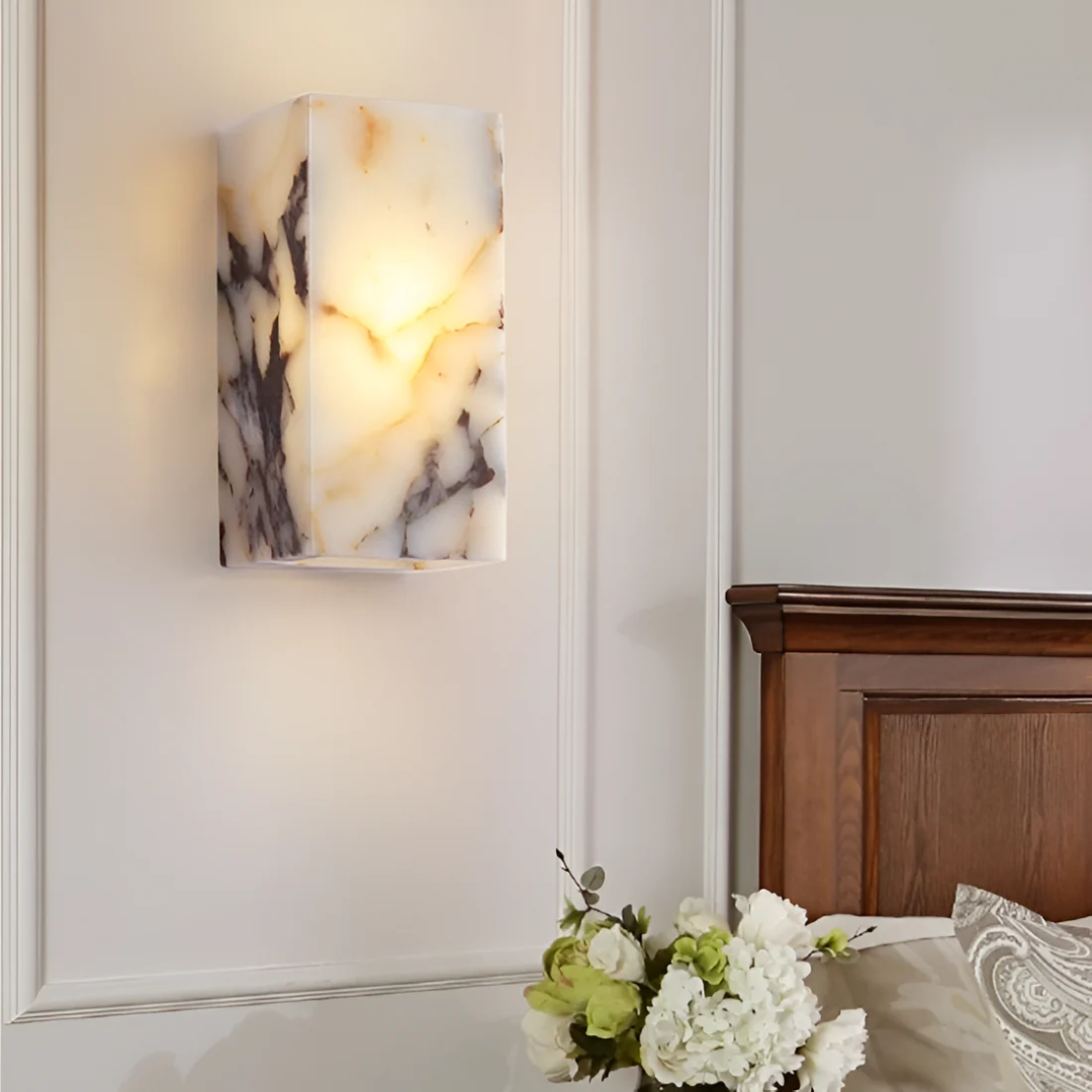 Natuurstenen Wandlamp met Warme LED-Verlichting - Waterdicht Design voor Woonkamer, Slaapkamer & Badkamer