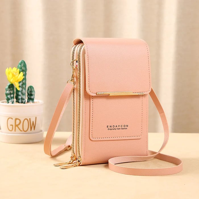 Dames Schoudertas met Telefoonvak en Antidiefstal - Compacte Crossbodytas PU Leer Groen Roze Zwart Grijs Blauw Rood Bruin - Veilige Handtas Portemonnee