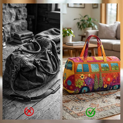 Gewatteerde Reistas met Bloemenpatroon 45.5x22.5x22.5 cm Handbagage Weekendtas Schuimbescherming Duffeltas