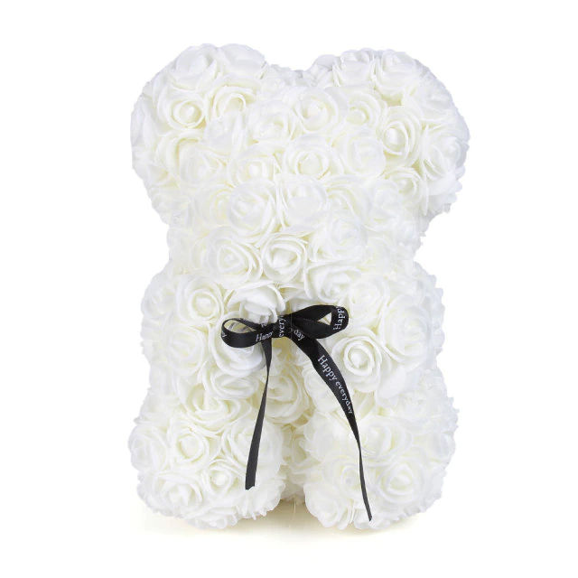 Decoratieve Rozenbeer 25cm Foam Kunstrozen Romantisch Cadeau Teddybeer Interieur Geschenk Meerdere Kleuren