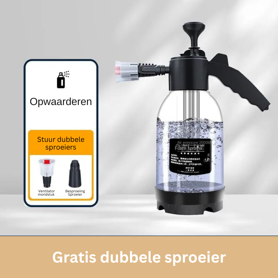Schuimsproeier voor Autoreiniging - 3 Spuitkoppen voor Dieptereiniging - Wit of Zwart