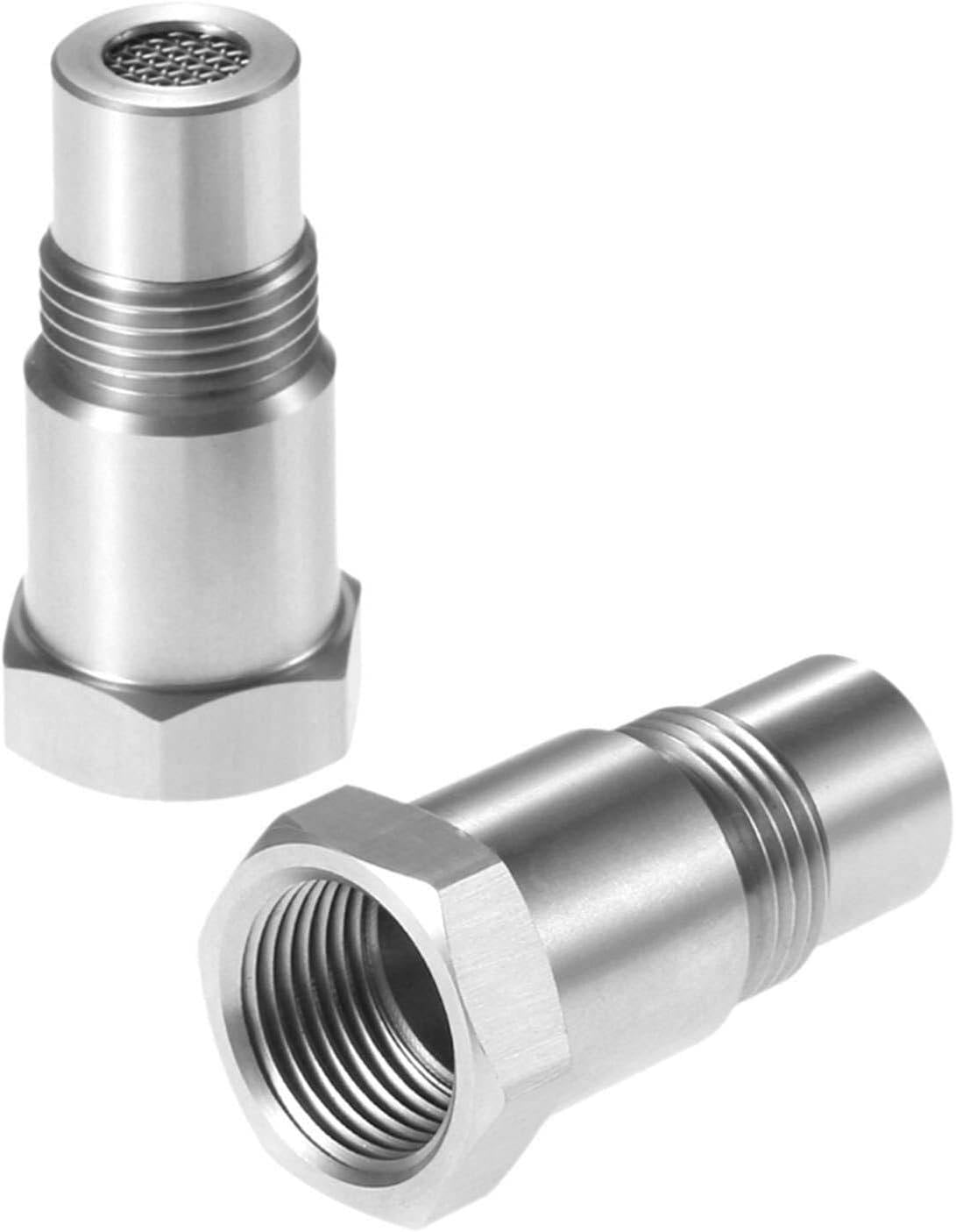 O2-Sensor Adapter met Mini-Katalysator RVS M18x1.5 Uitlaatsysteem CEL-Eliminatie voor Auto Motorsport