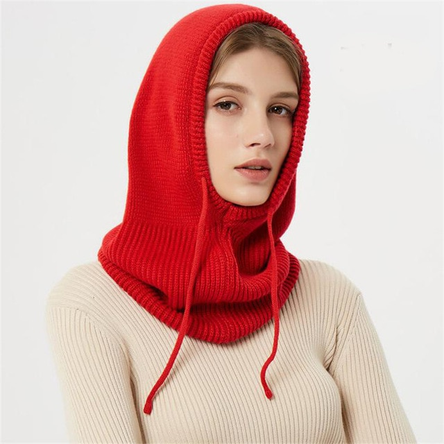 Gebreide Muts met Trekkoord - Winter Beanie met Capuchon voor Koude Dagen