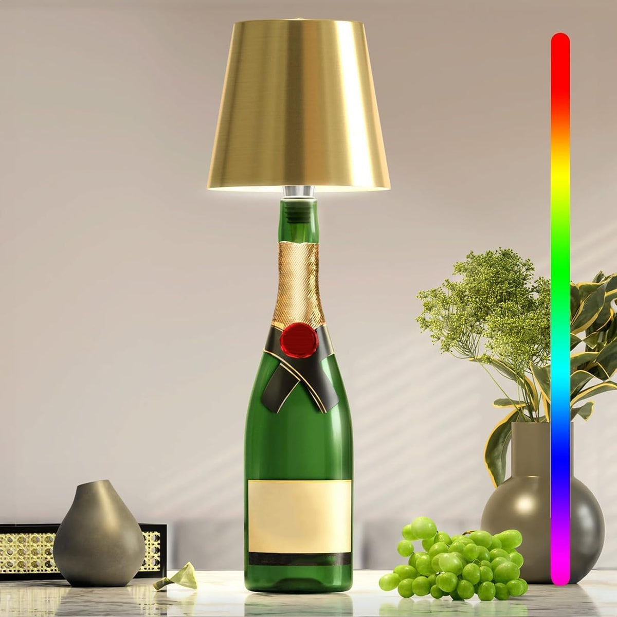 Draadloze Tafellamp met Touch Bediening Dimbaar USB Oplaadbaar Sfeerverlichting Nachtlampje voor Binnen en Buiten