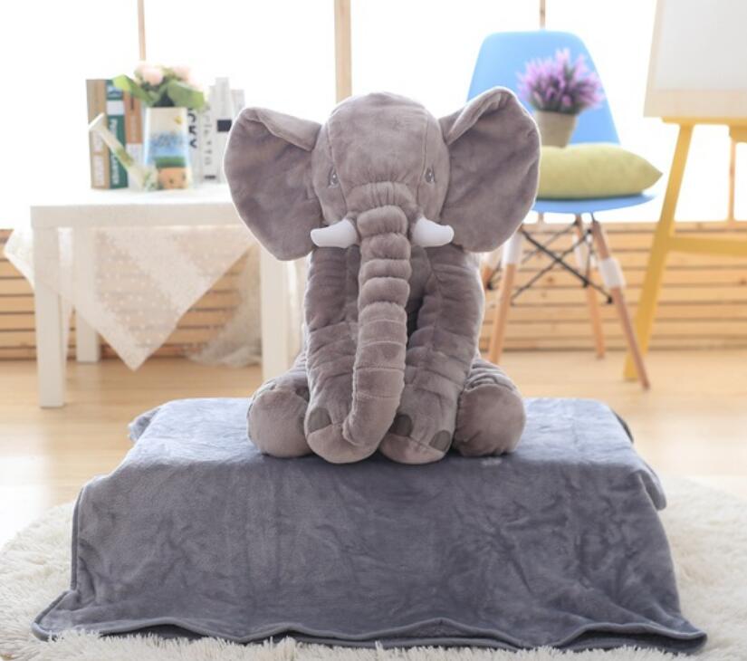 Pluche Olifant Knuffel Kussen voor Kinderen - Zachte Babykamer Decoratie in 60 of 80 cm voor Fotoshoots
