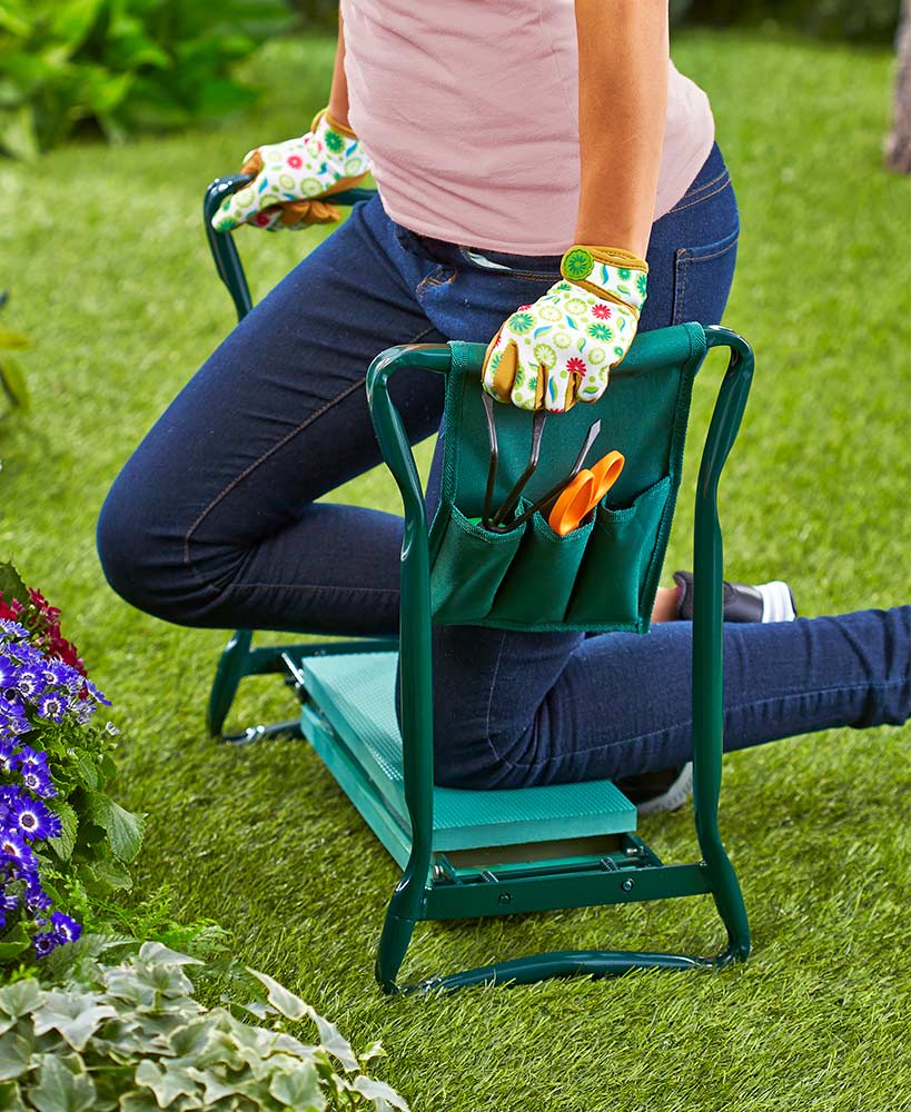 Opvouwbare Tuinknieler en Zitbank met Gereedschapstassen - Ergonomische Tuinhulp tot 150 kg