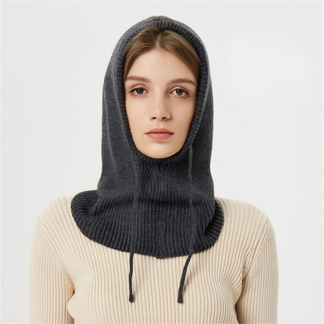 Gebreide Muts met Trekkoord - Winter Beanie met Capuchon voor Koude Dagen