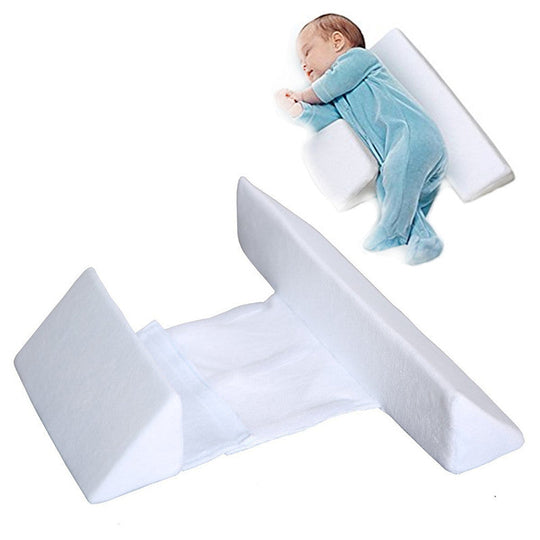Baby Zijslaap Positiekussen - Driehoekig Antirol Kussen met Verstelbare Breedte - Zacht Memory Foam - Ademend & Wasbaar - Voor Pasgeborenen tot 12 Maanden