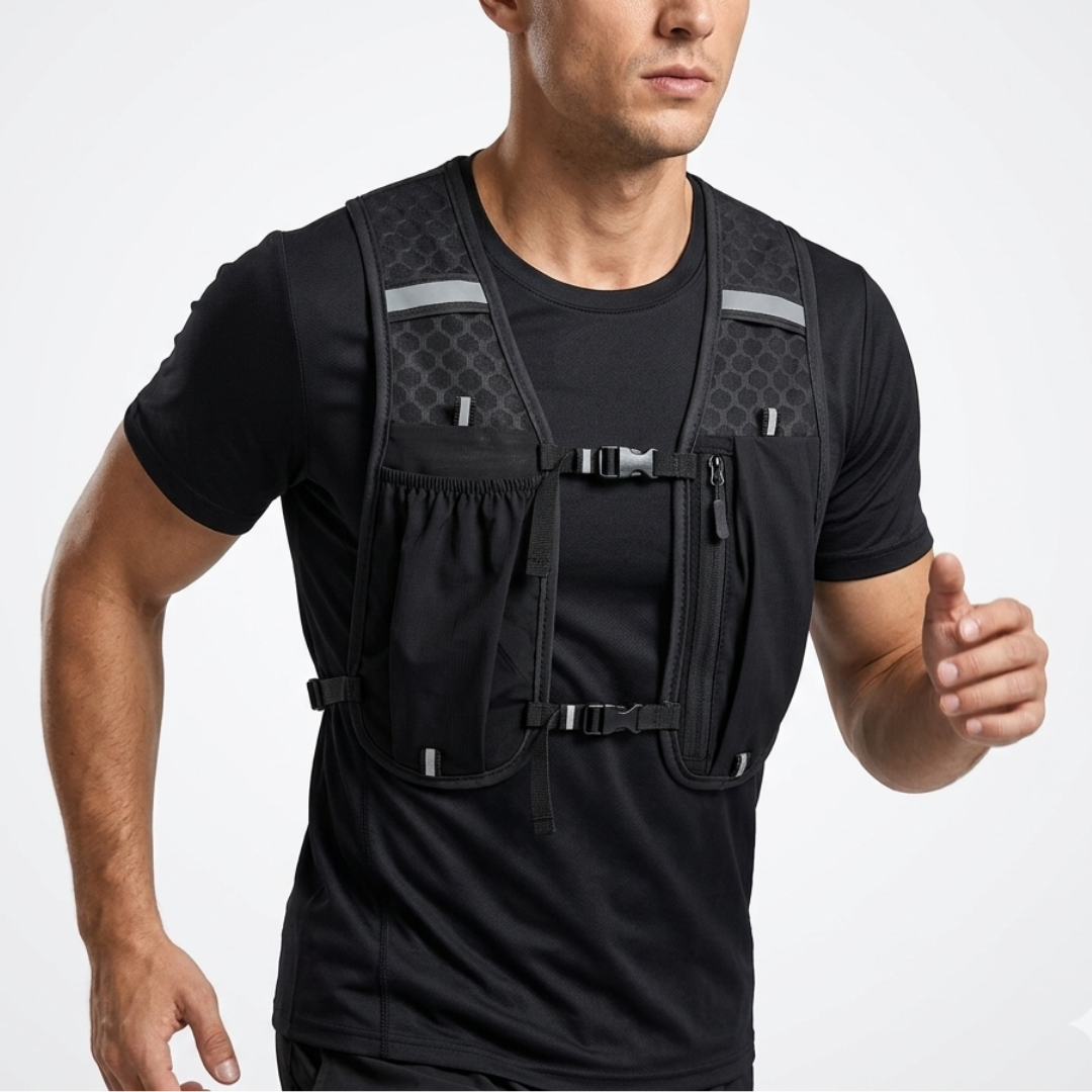 Hardloopvest met Hydratatie 5L Ultralight Trail Running Marathon Hardlopen Sportief Zwart Grijs Groen