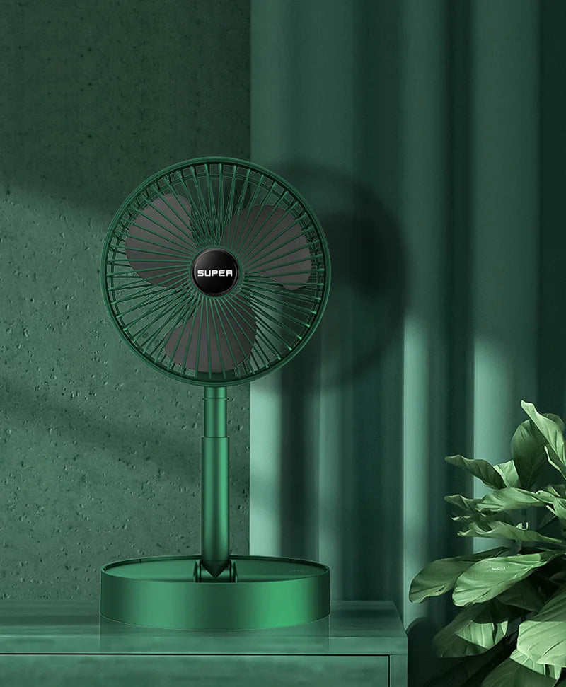 Opvouwbare Tafelventilator USB-Oplaadbaar met Vijf Standen - Compact en Stil
