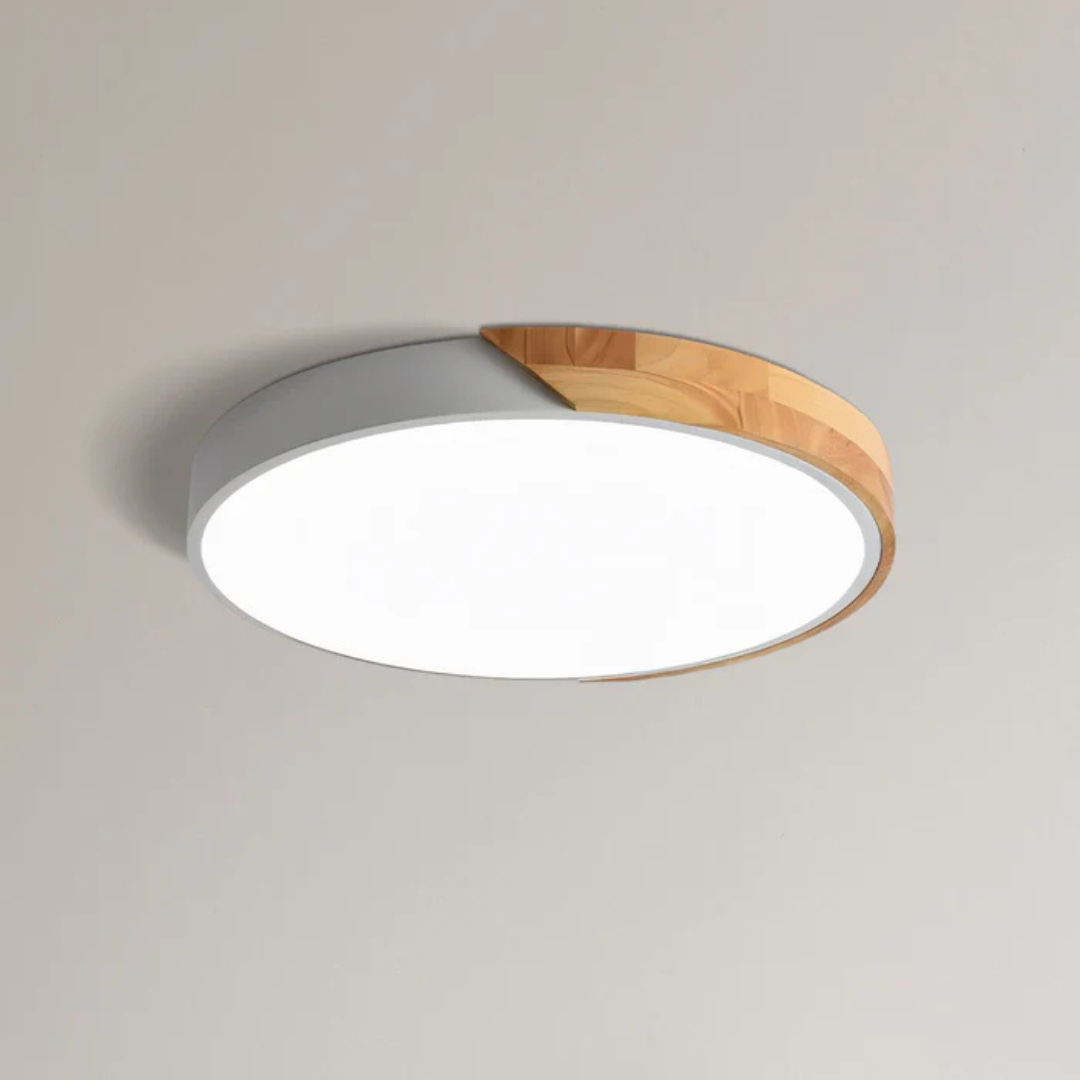 Minimalistische Plafondlamp van Hout & Acryl - Scandinavisch Design voor Woonkamer en Slaapkamer - Energiezuinig LED-Licht - Eenvoudige Montage