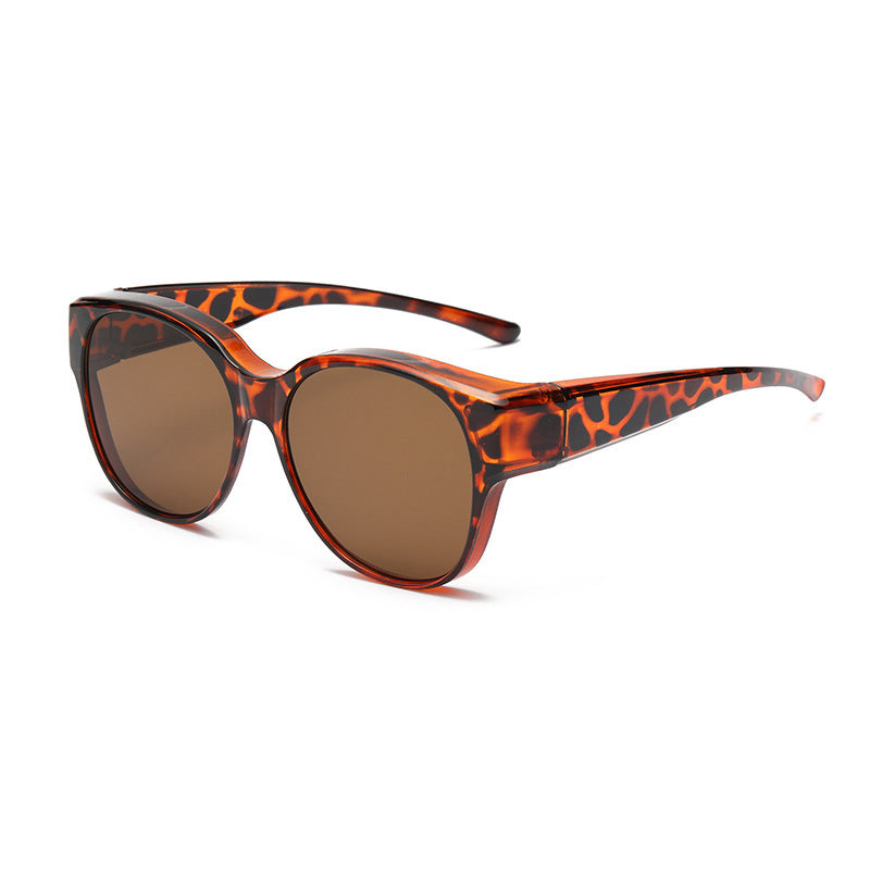 Overzetzonnebril Gepolariseerd UV400 Cat-Eye Dames Heren Universeel Over Bril Dragen Kunststof Heldere Lens