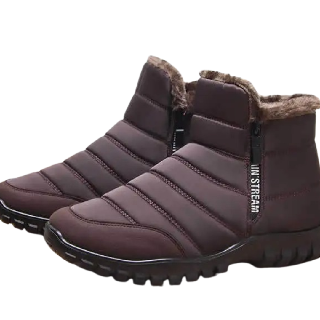Waterdichte Heren Winterlaarzen met Zijrits Warme Voering Sneeuwschoenen Antislip Outdoor Herfst Winter