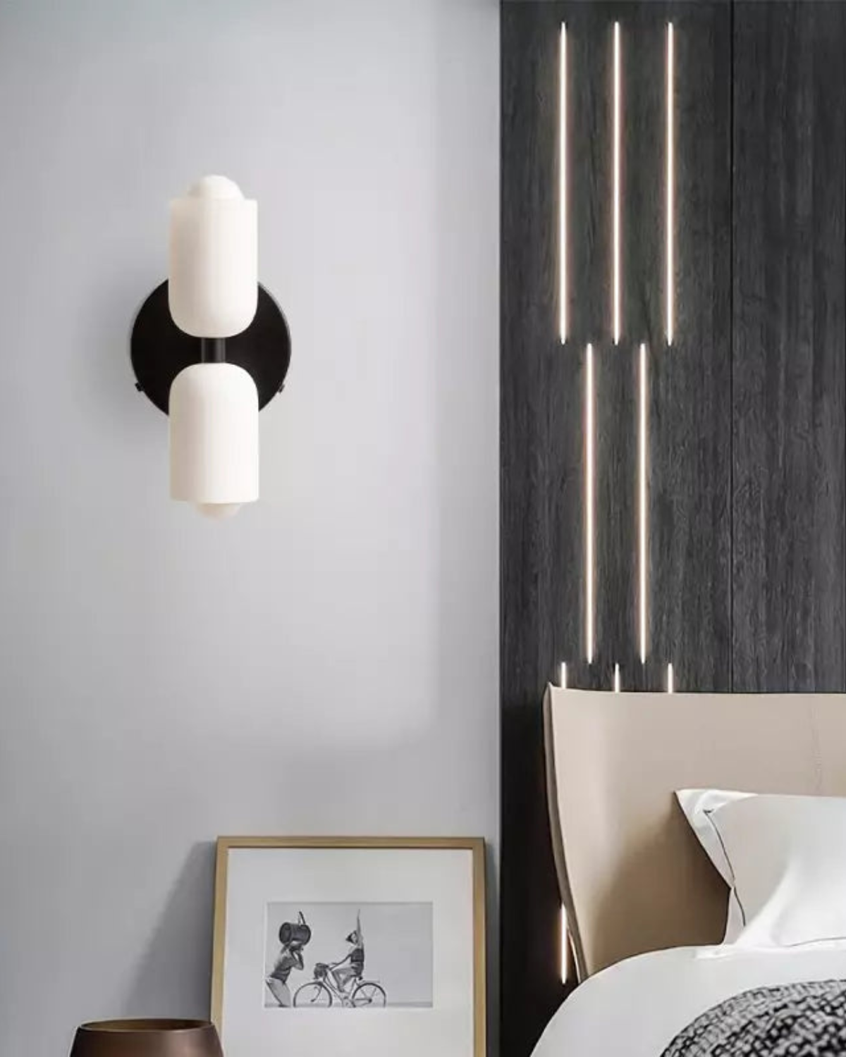 Wandlamp met Dubbele Glazen Kappen voor Slaapkamer en Woonkamer - E27 Wandverlichting