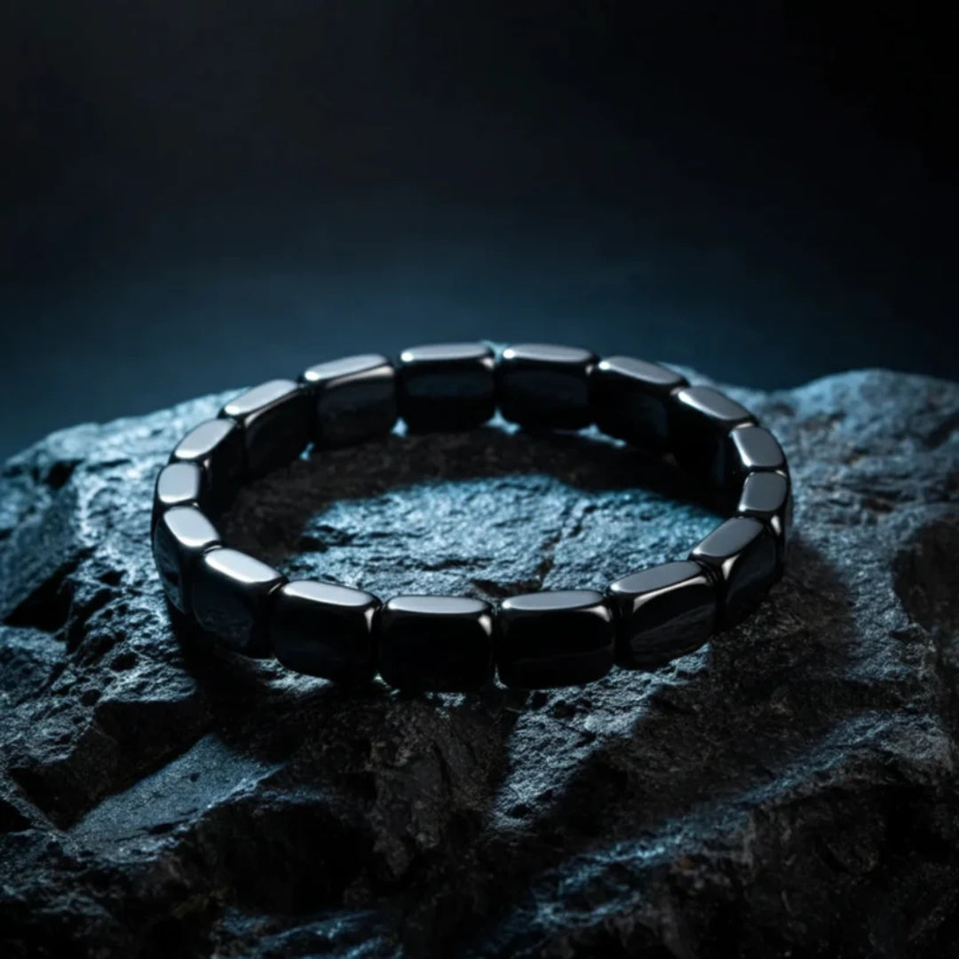 Hematiet Armband Verstelbaar Zwart Zilverkleurig Natuursteen Balans Rust Dagelijks Dames Heren Meditatie