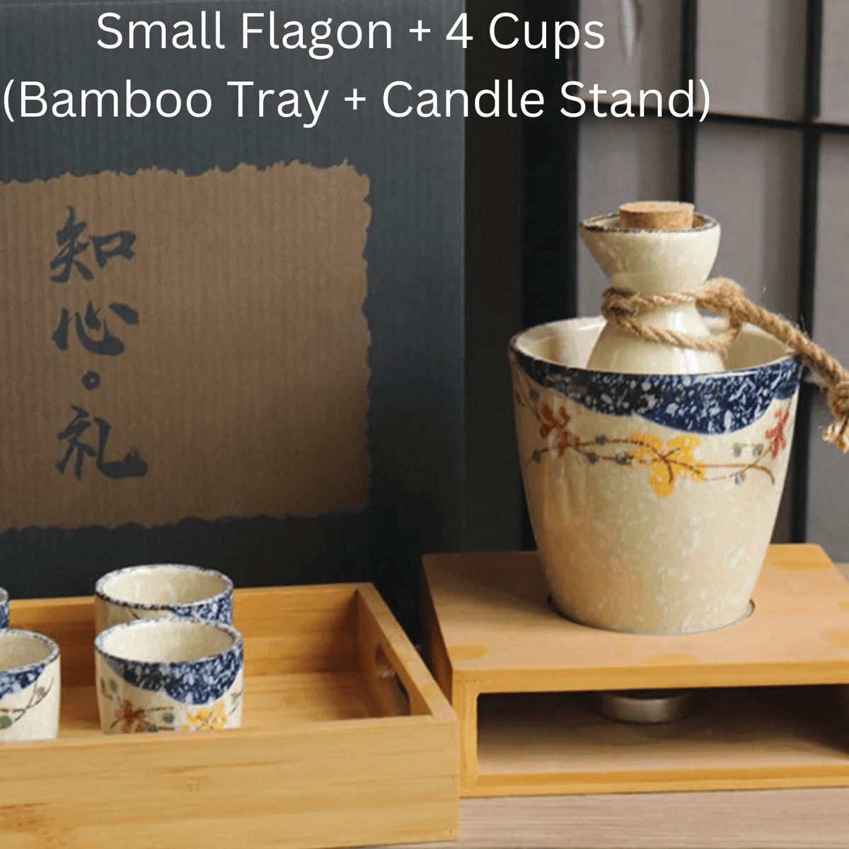 Japans Sakura Sake Serviesset met Karaf en Kopjes - Keramiek met Kersenbloesem Motief