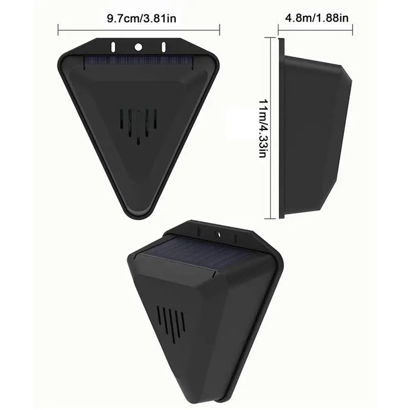 Zonne-energie Vogelafschrikker met Roofdiergeluiden voor Tuin Terras Zwembad Boomgaard Humaan Waterdicht IP55