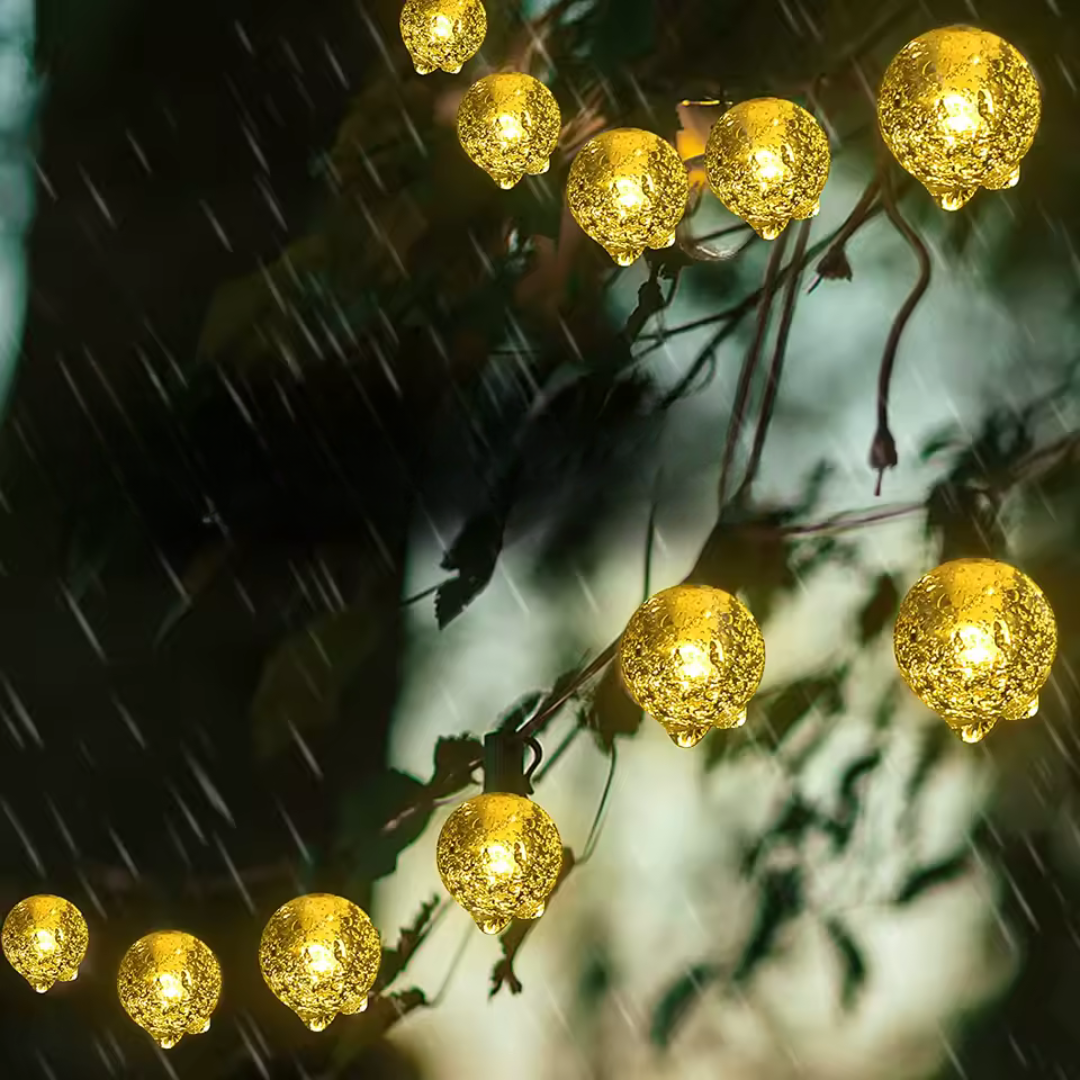 Solar LED Lichtsnoer Outdoor Warmwit Kristalbol 6.5m-22m Waterdicht IP65 Tuinverlichting Feestverlichting Terras