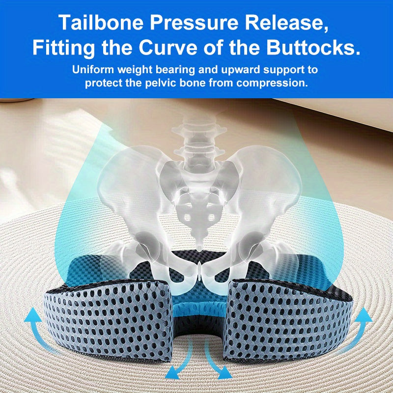 Ergonomisch Driehoekig Autozitzitkussen - Memory Foam met Ademend Mesh voor Comfort & Houding