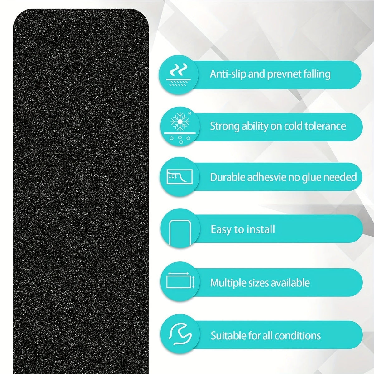 Antislip Trapstrips Set 10 Stuks Zelfklevend 15x61cm Zwart Weerbestendig Trap Oprit Binnen Buiten Veilig