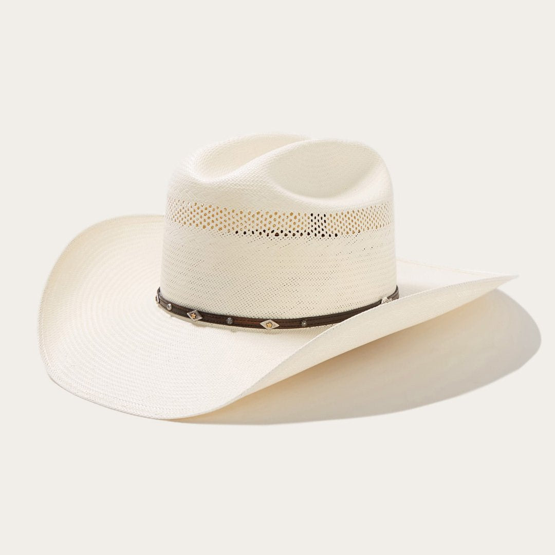 Cowboyhoed van Stro met Lederen Band en Metallic Accenten - Verstelbaar 58-60 cm