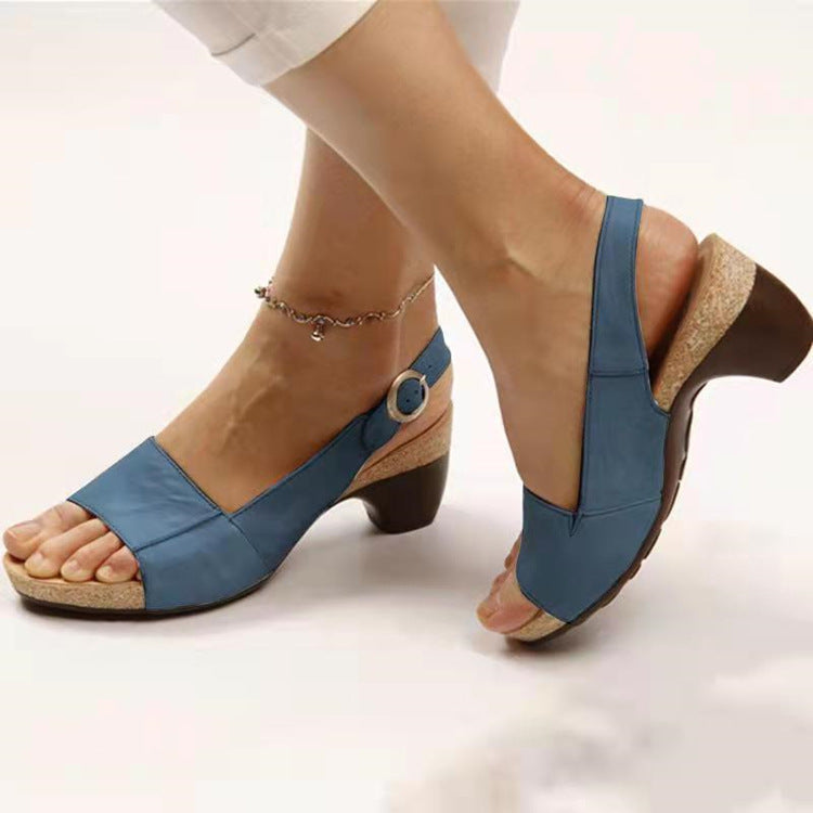 Dames Peep Toe Sandalen met Hak - Comfortabel & Stijlvol voor Elke Gelegenheid