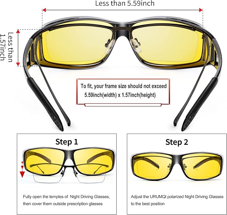 Gepolariseerde Nachtrij Bril Unisex - Vermindert Schittering & Ideaal Voor Zwak Licht Bij Autorijden