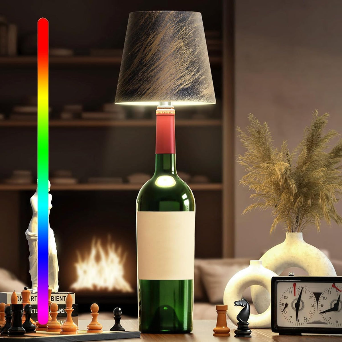 Draadloze Tafellamp met Touch Bediening Dimbaar USB Oplaadbaar Sfeerverlichting Nachtlampje voor Binnen en Buiten