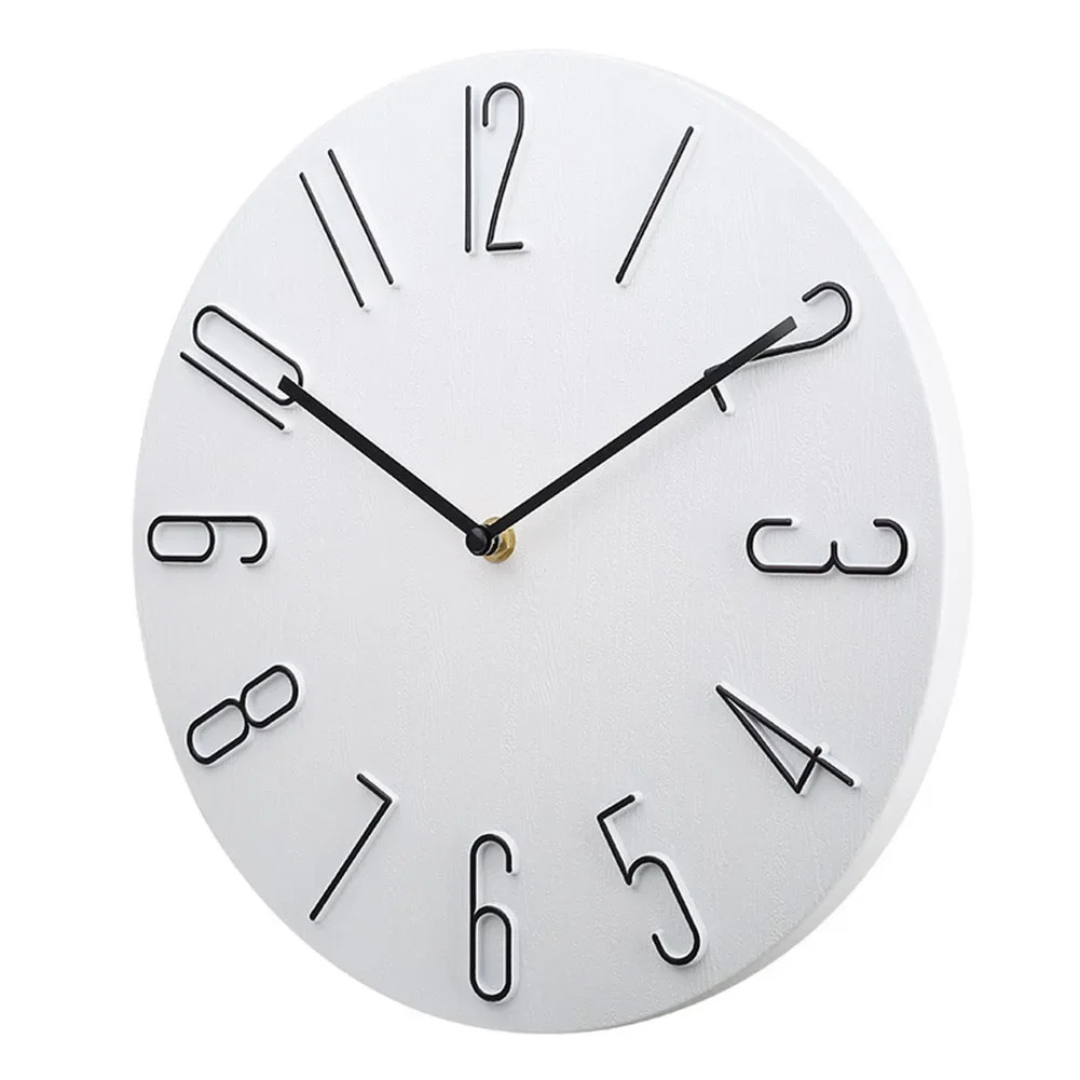 Moderne Minimalistische Wandklok Ø30 cm Stil Kwartsmechanisme - Scandinavisch Tijdsregistratie voor Woonruimte