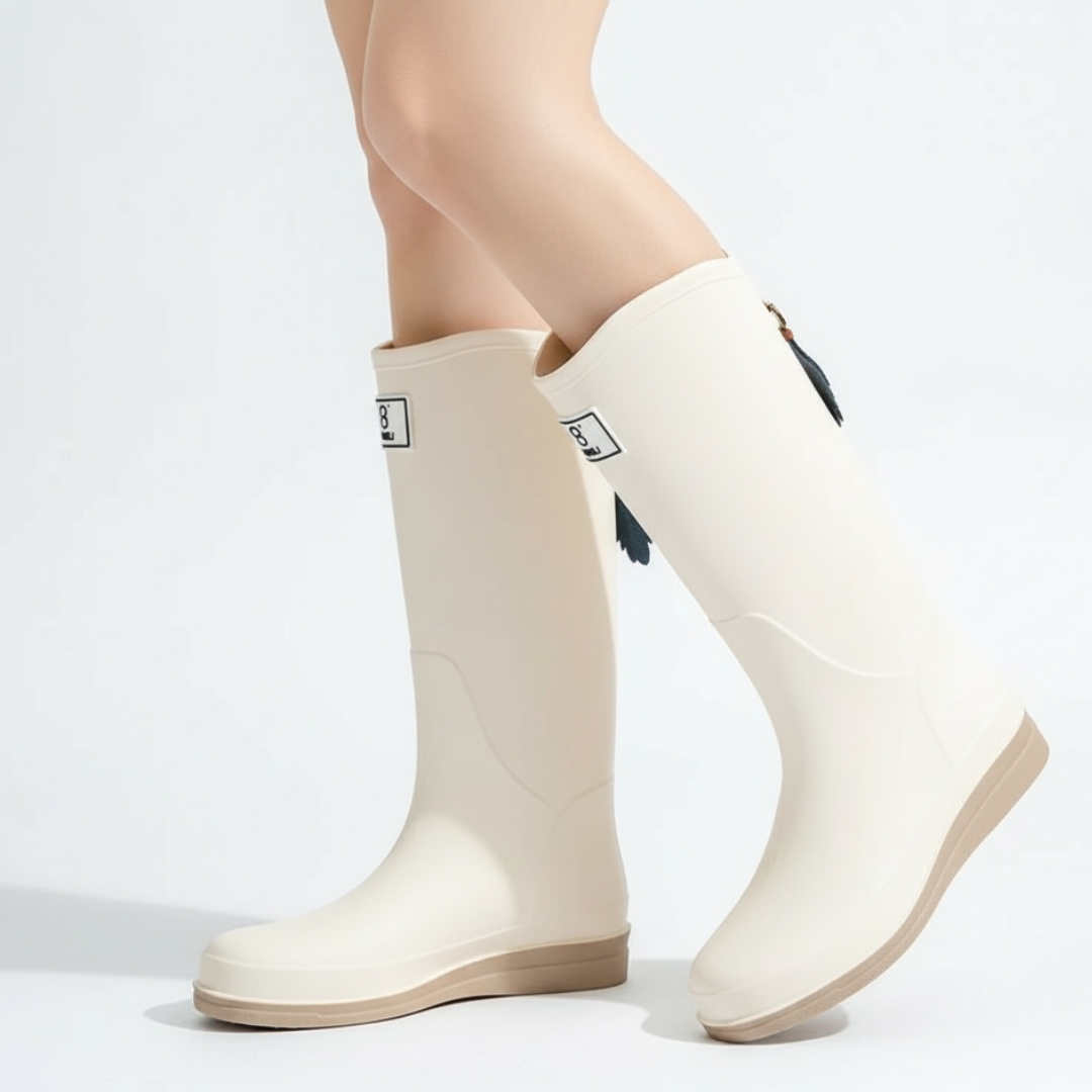 Waterdichte Regenlaarzen Dames Halfhoog PVC Slip-On Laarzen Voorjaar Herfst Weerbestendige Tuinlaarzen