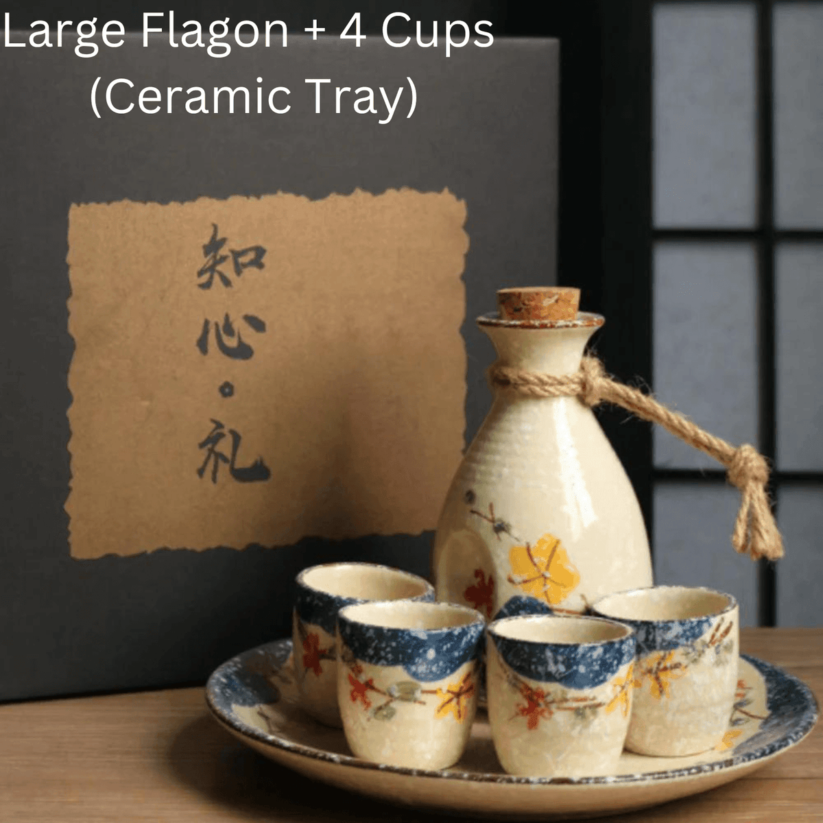 Japans Sakura Sake Serviesset met Karaf en Kopjes - Keramiek met Kersenbloesem Motief