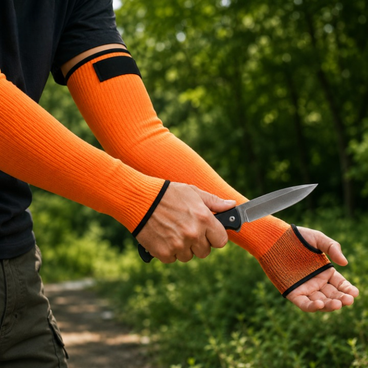 Snijbestendige Werkarmstukken 40 cm met Klittenband en Duimgat voor Veilige Tuinwerkzaamheden en Bescherming