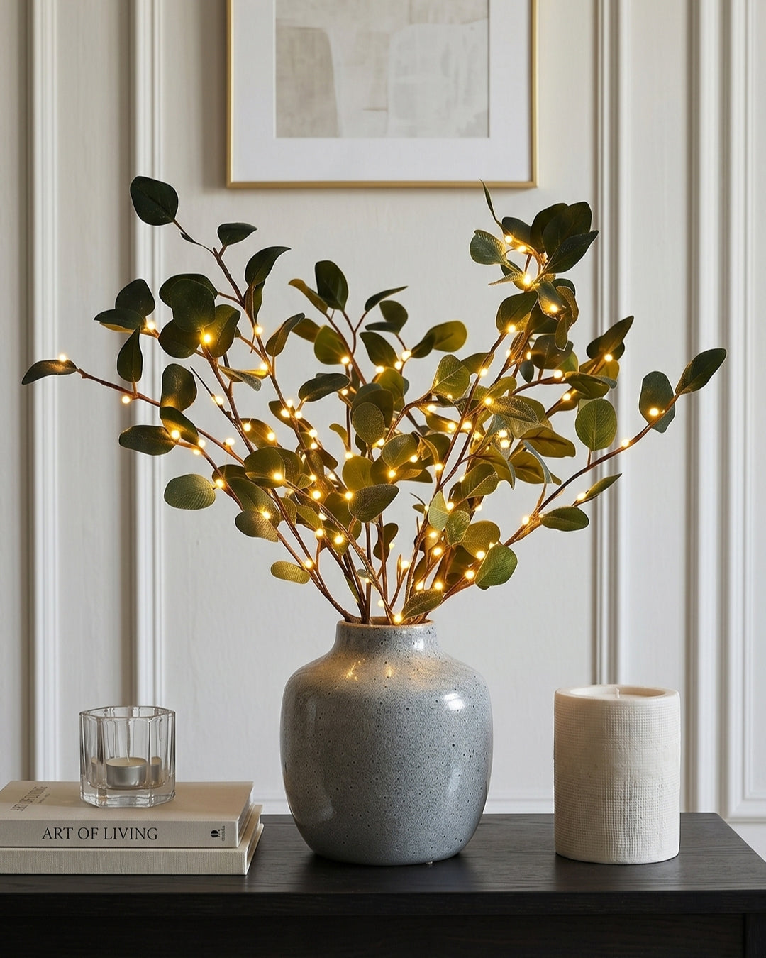 Decoratieve LED Verlichtingstak met Natuurlijke Bloesemvorm 70cm - Flexibele Sfeerverlichting voor Vazen en Schoorsteenmantels