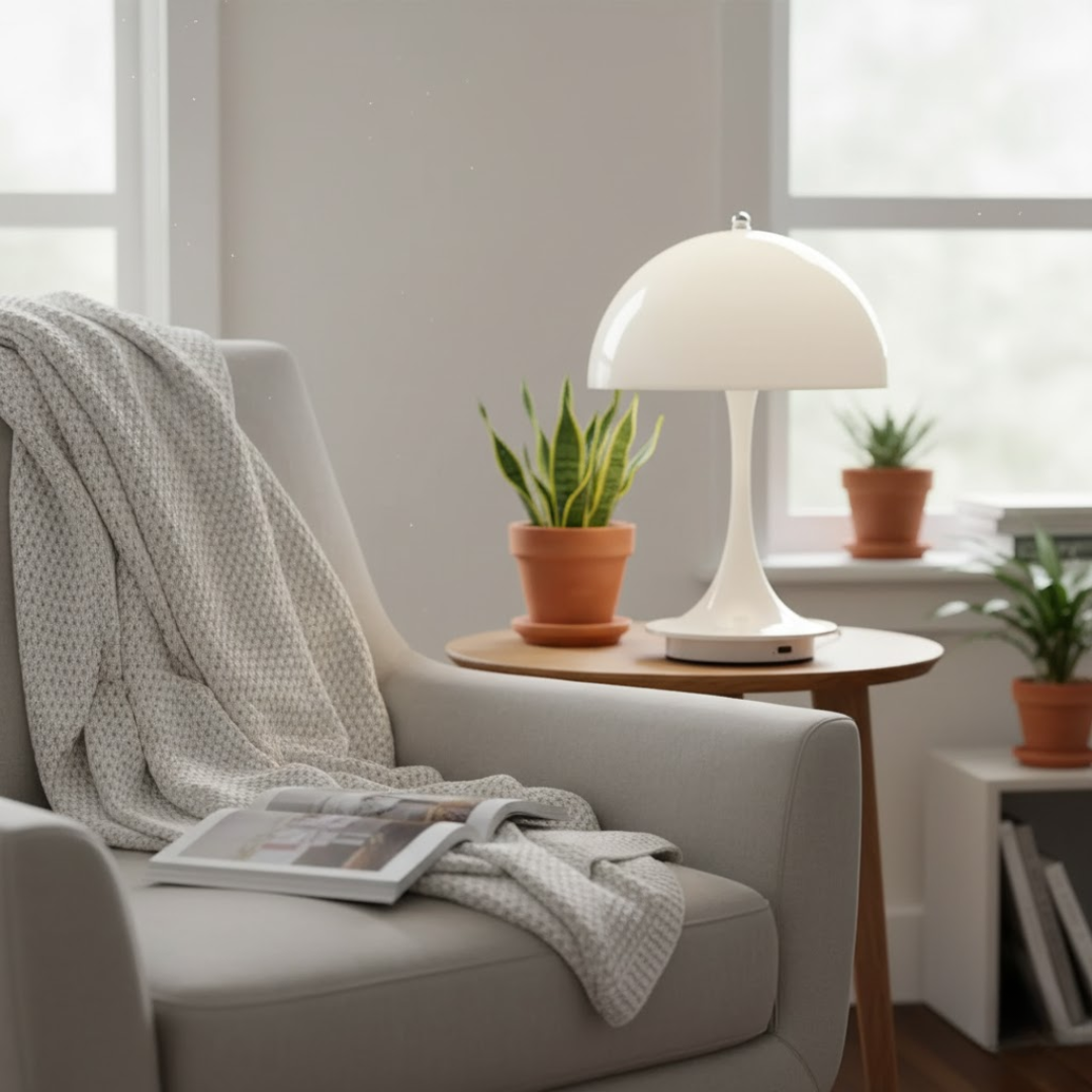 Draadloze tafellamp met LED-verlichting, oplaadbaar en Scandinavisch design