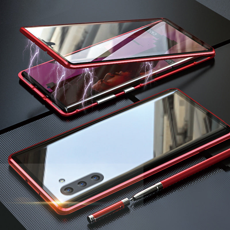 Magnetische Telefoonhoes Gehard Glas Dubbelzijdig voor Samsung | Volledige Bescherming Metalen Frame