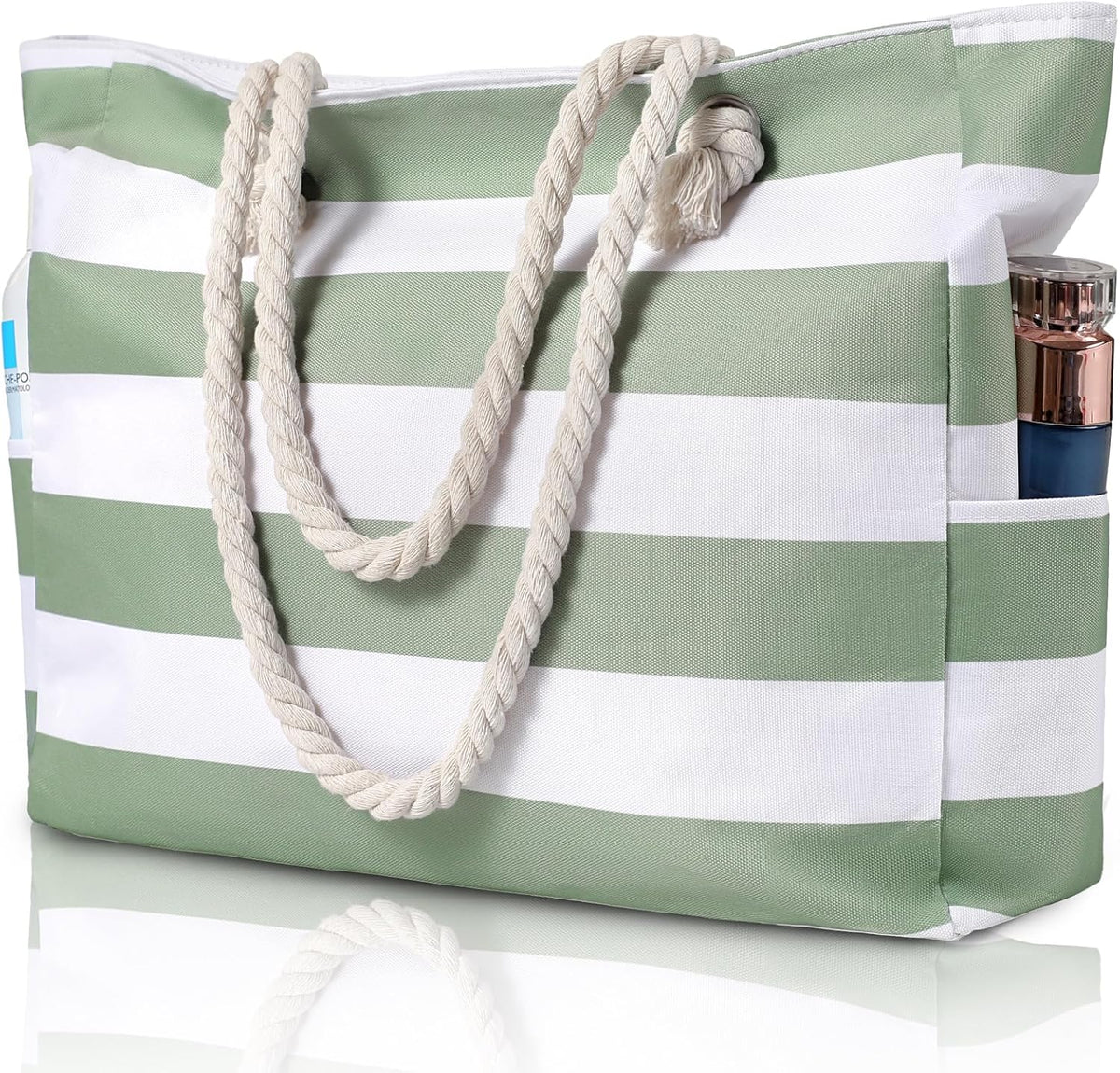 Strandtas Waterdicht met Rits - Zandwerend 42x36x13cm - Grote Shopper voor Zwembad Gym Reizen Wellness