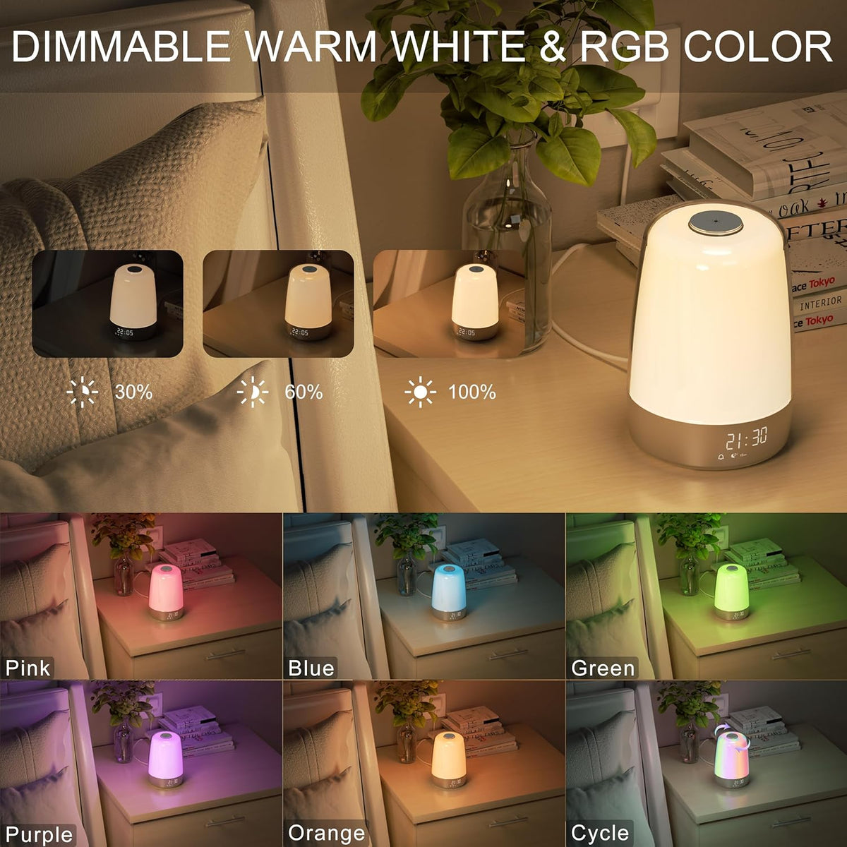 Aurora Wake-Up Light - Lichtwekker met Zonsopgang, Natuurlijke Geluiden & USB-C