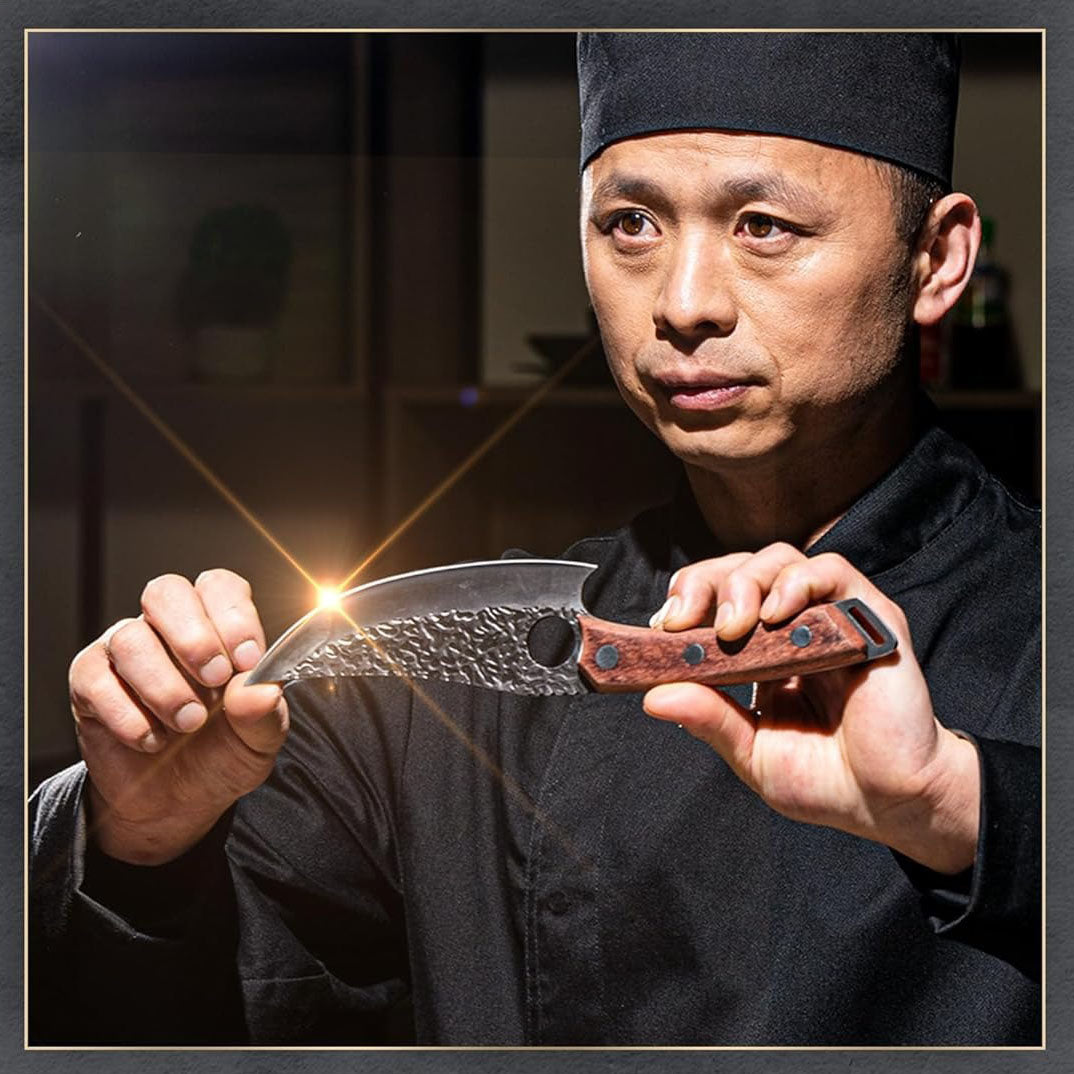 Japans Koksmes 20 cm van RVS met Houten Handvat - Precisie Keukenmes