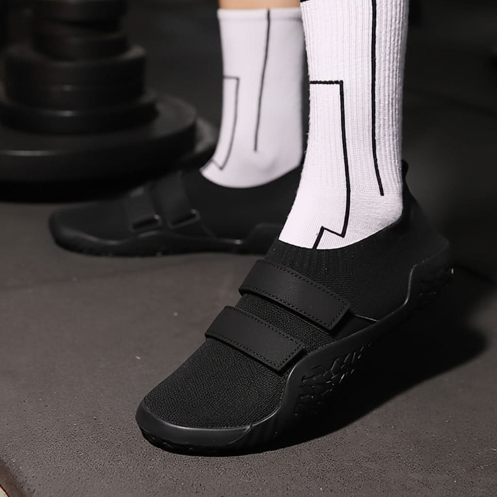 Platte Trainingschoenen voor Squats en Gewichtheffen met Stabiele Zool Antislip Grip en Optimale Voetstabiliteit