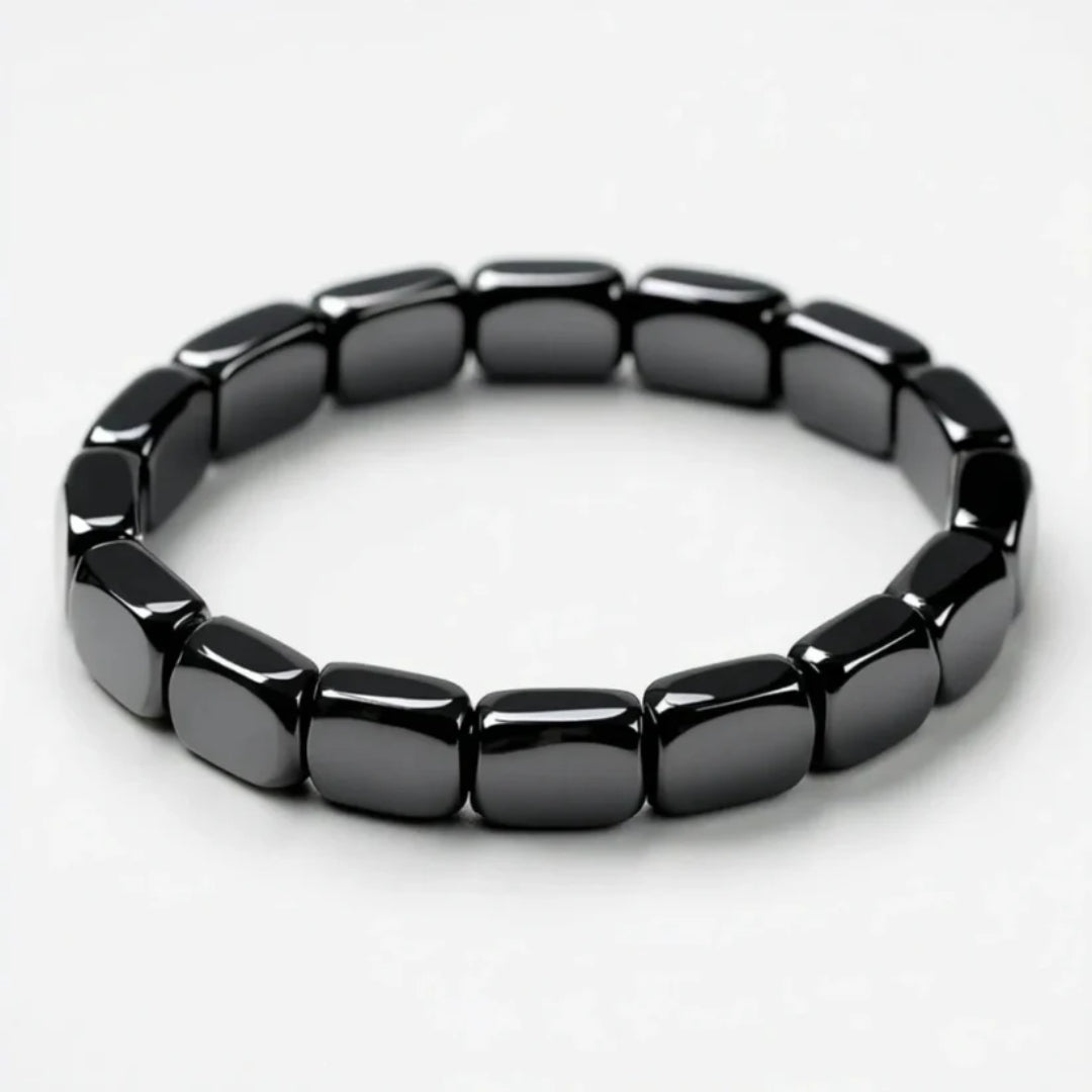 Hematiet Armband Verstelbaar Zwart Zilverkleurig Natuursteen Balans Rust Dagelijks Dames Heren Meditatie