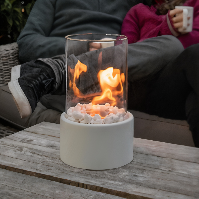 Olielamp met Veilige Vlam Zwart 27×16 cm - Klassiek Design Sfeervolle Avonden Tuinverlichting Terras