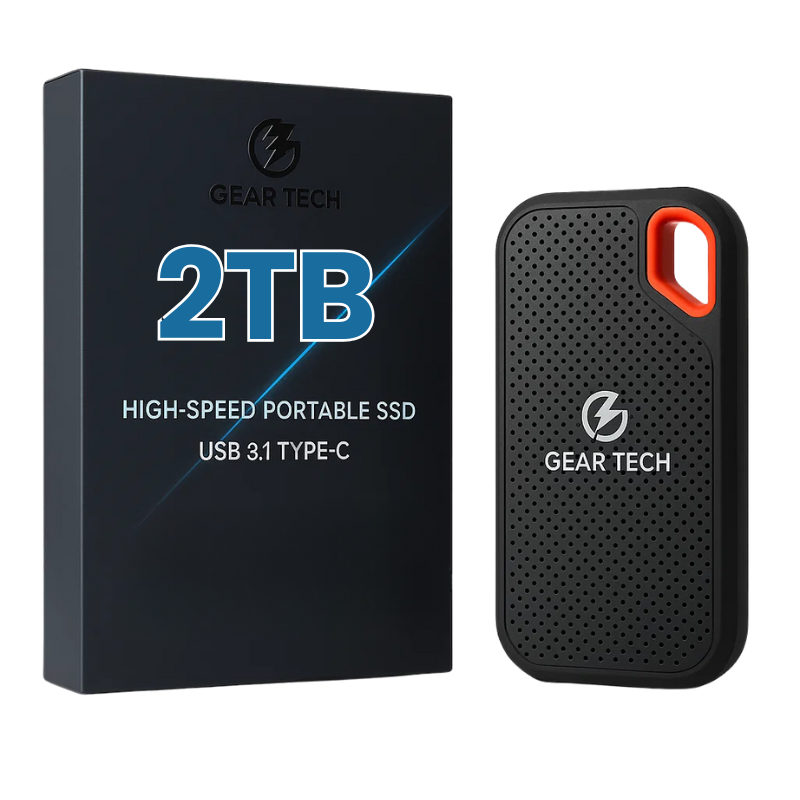 Externe SSD Harde Schijf 2TB - Compacte Draagbare Opslag met USB-C voor PC, Laptop en Mac