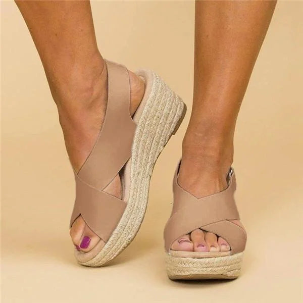 Orthopedische Espadrilles Sleehak Clara Comfortabele Zomerschoen Elastisch Dames Zwart Beige Wit Casual